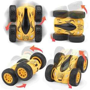  ماشین کنترلی چرخشی 360 درجه زرد Car 360 Degree Flip Remote Control Cars مقیاس 1:32_اسباب بازی
